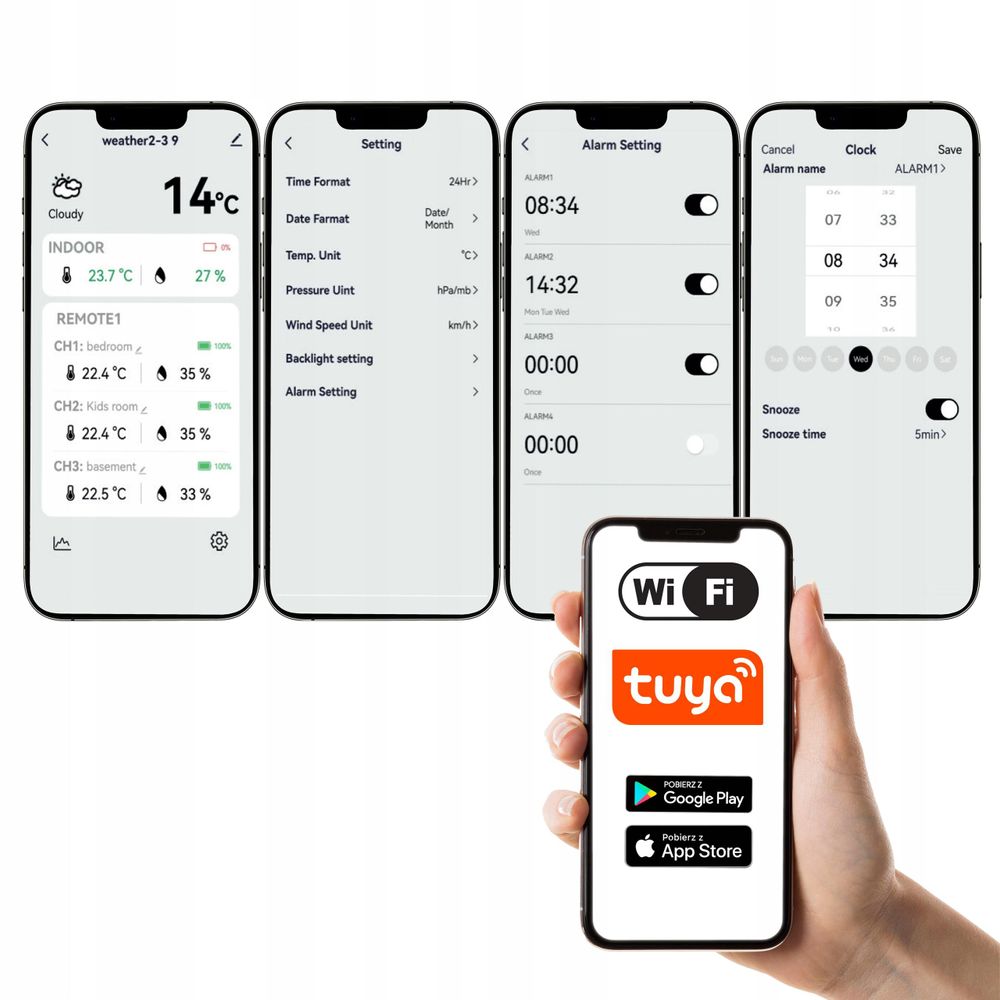 TUYA-App und 5-Tage-Wettervorhersage der METEO SP400 WIFI