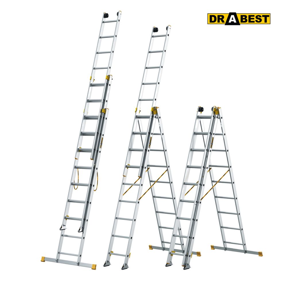 Mehrzweck-Leiter, Stehleiter, Klappbare Leiter, Schiebeleiter, Alu leiter, Leitern, Drabest