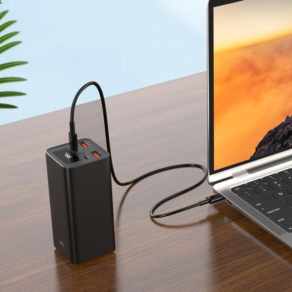 Batterie externe XO PB97 20000mAh 65W PD QC pour ordinateur portable Noir