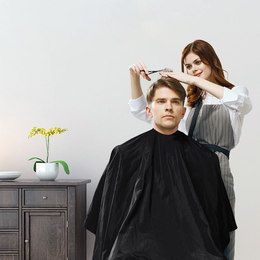 Professioneller Friseurumhang Mit Rosenmuster – Wasserabweisend, Verstellbarer Hals (30–52 Cm), 130 X 105 Cm