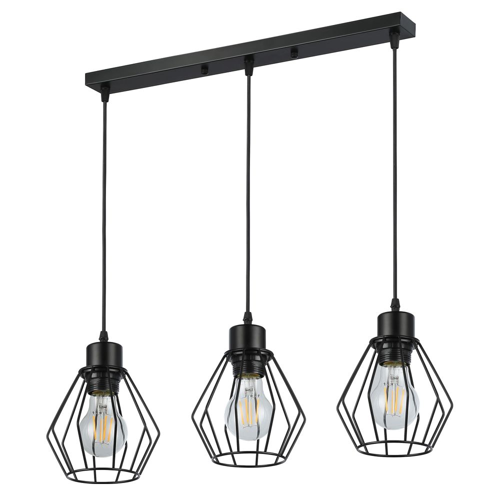 MasterLED Pendelleuchte – 3-flammig 50 cm – Schwarz – E27 – pendelleuchte schwarz – hängelampe industrial – OTTO