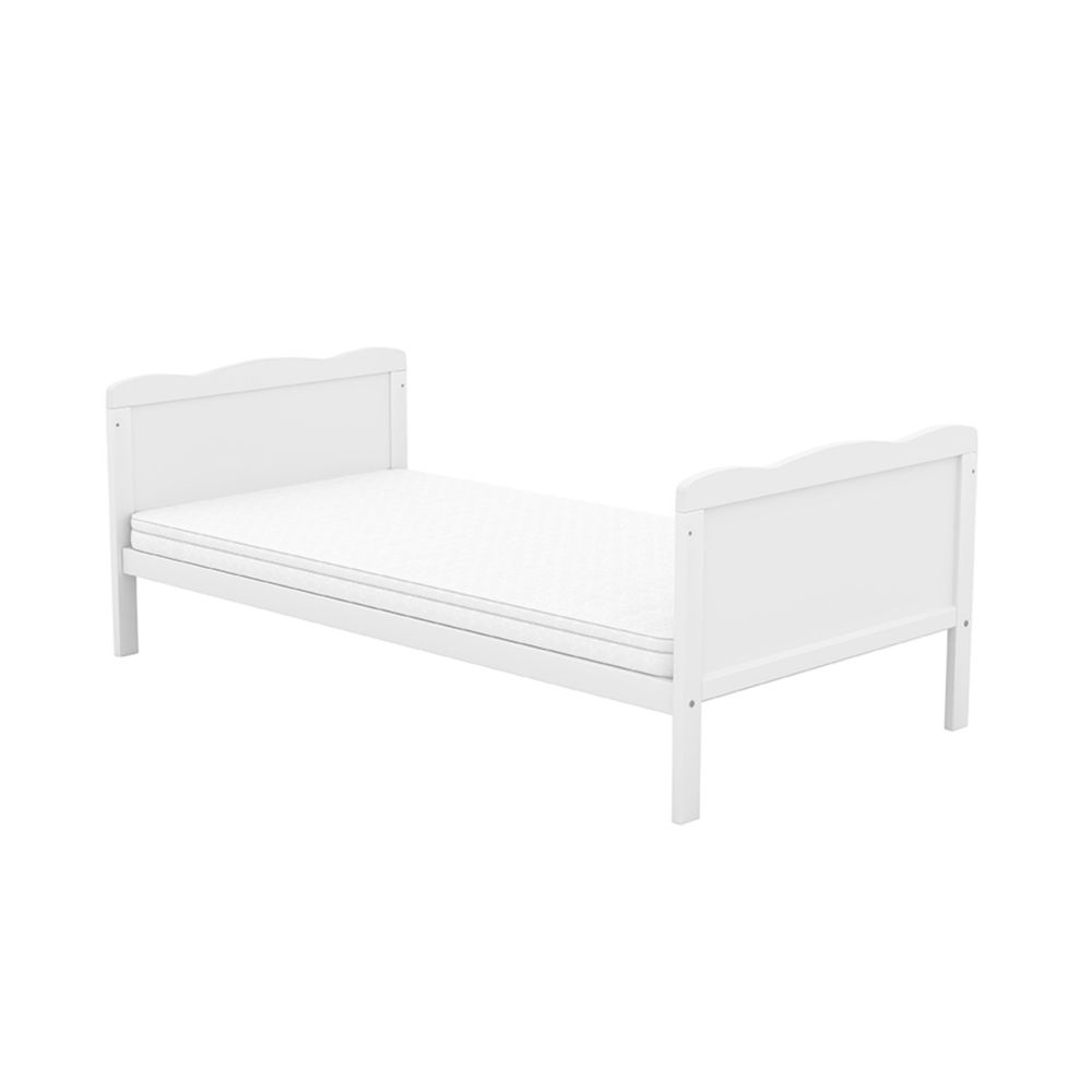 Baby-Delux Babybett Kinderbett Max 2in1 weiß 60x120 Kiefermassivholz, Lattenrost, Beißschienen zum Schutz