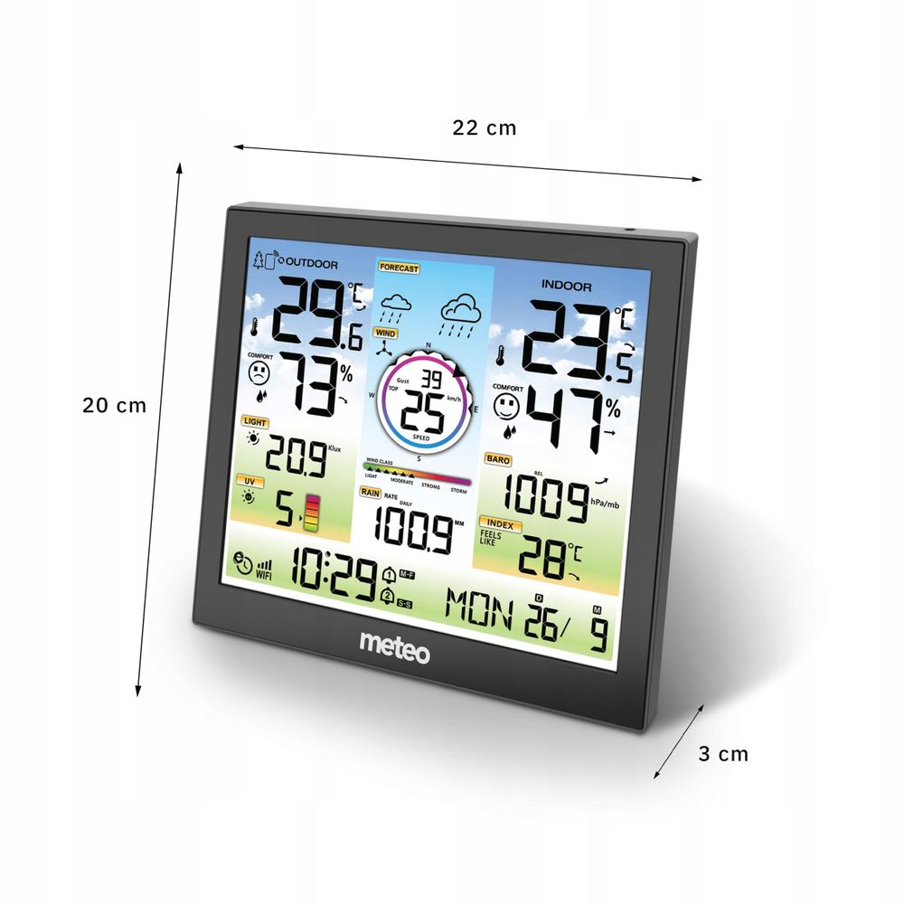 METEO SP601 Wetterstation mit kabellosem 6-in-1-Multisensor.