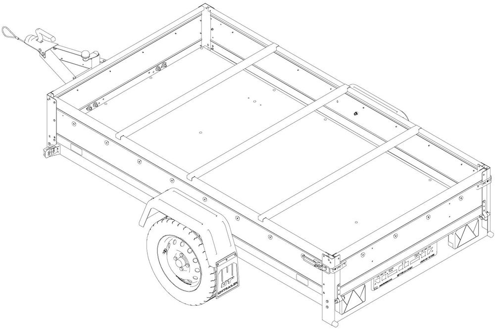 UNITRAILER Flachplanenträger H-0 Set 3-teilig für Garden Trailer 230