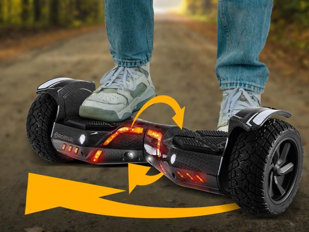 ROBWAY X2 Hoverboard | 700 Watt - 8,5 Zoll - 15 km/h - App - Bluetooth - LEDs - Für Erwachsene & Kinder - Self-Balance - Bis 120 Kg (Metro Camo)