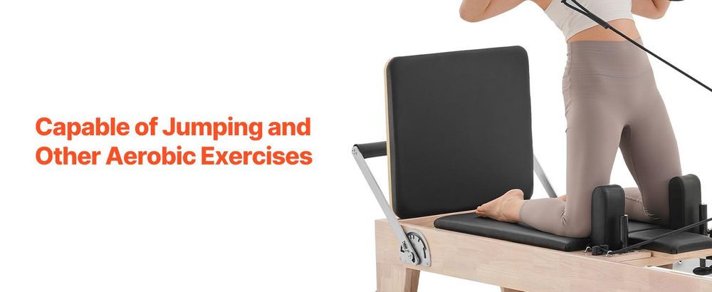 VEVOR Pilates Reformer, Gummibaumholz, für Fitnessstudios, mit doppeltem Widerstand, für Fortgeschrittene und Anfänger geeignet, Gewichtskapazität bis 181,44 kg