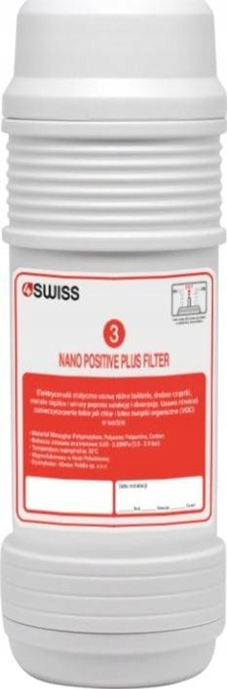 4Swiss Wasserfilter Nano Positive Nr 3 für WFF021 - Ersatzfilter Wasseraufbereitung Antibakteriell Trinkwasserfilter Untertisch Filterpatrone