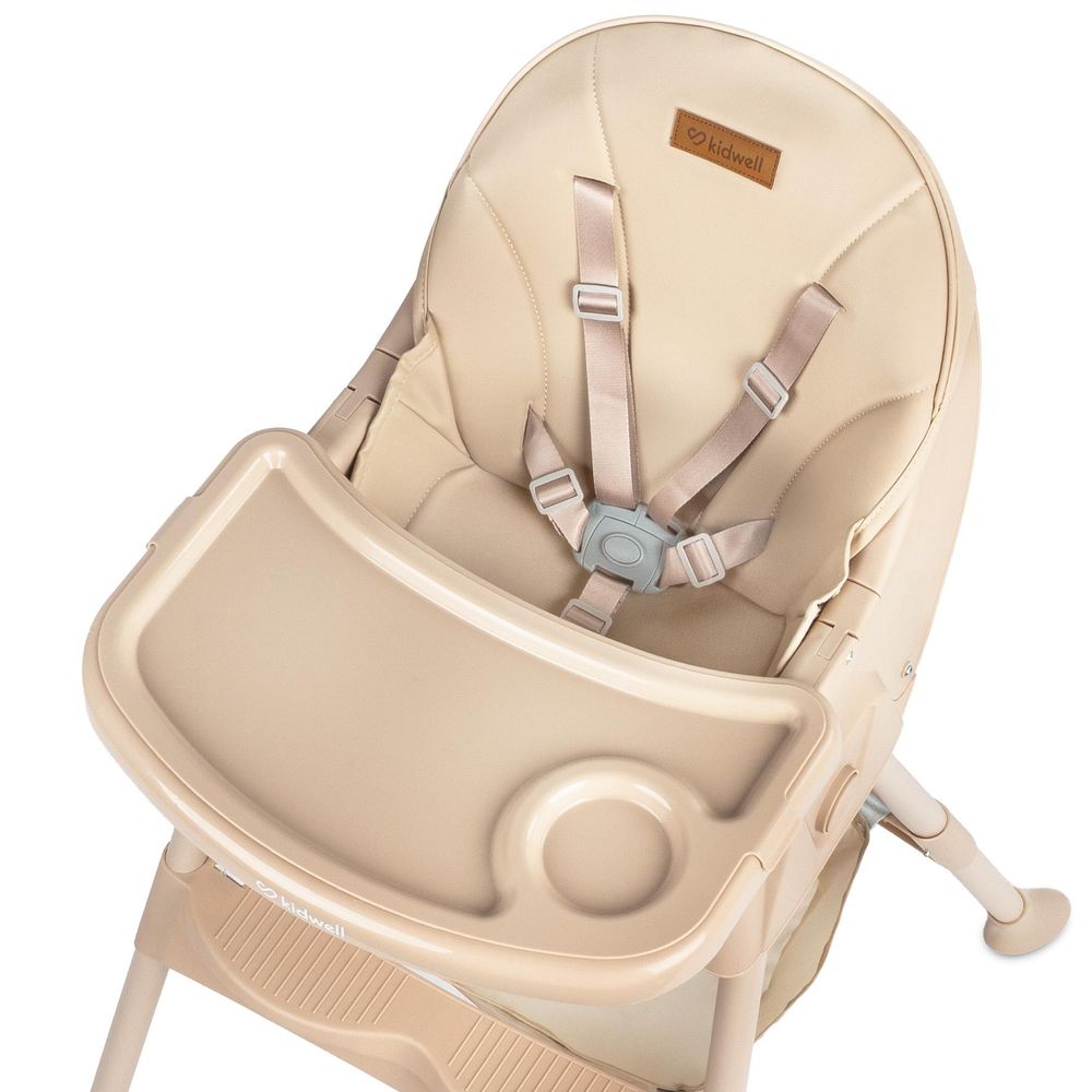Kidwell TINTO 2-in-1 Kinderhochstuhl - mitwachsender Hochstuhl & Kinderstuhl, klappbar, Doppeltablett, ab 6 Monaten bis 6 Jahre, Beige