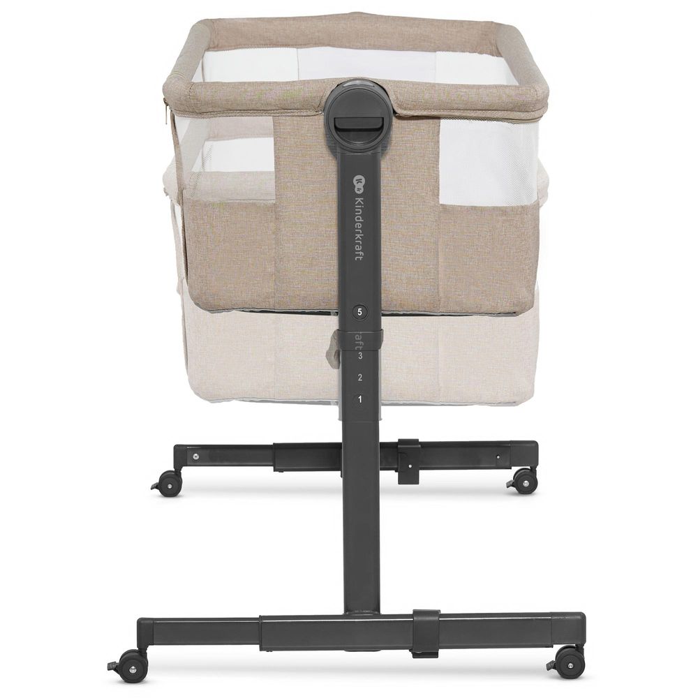 Kinderkraft Beistellbett 2in1 NESTEE UP 2 - Kinderbett, Matratze im Set, 2-stufige Neigungsregelung, Beige