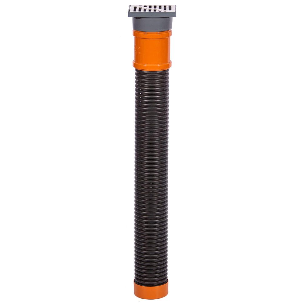 SPEEDPLANT Sickerschacht Ø 110 mm Länge- 1m, Abflussgitter- 15 x 15 cm in 3 Farben schwarz, grau, inox Drainage Abfluß Regenwasser Gully Schacht