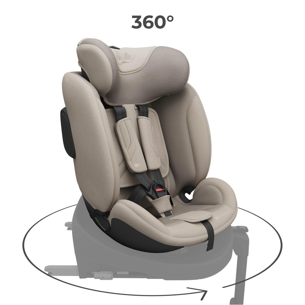 Kinderkraft I-FIX ENDURA SAFE – ISOFIX Kindersitz 61–150 cm, 360° drehbar, SPS+, H-GUARD+, i-Size, Beige