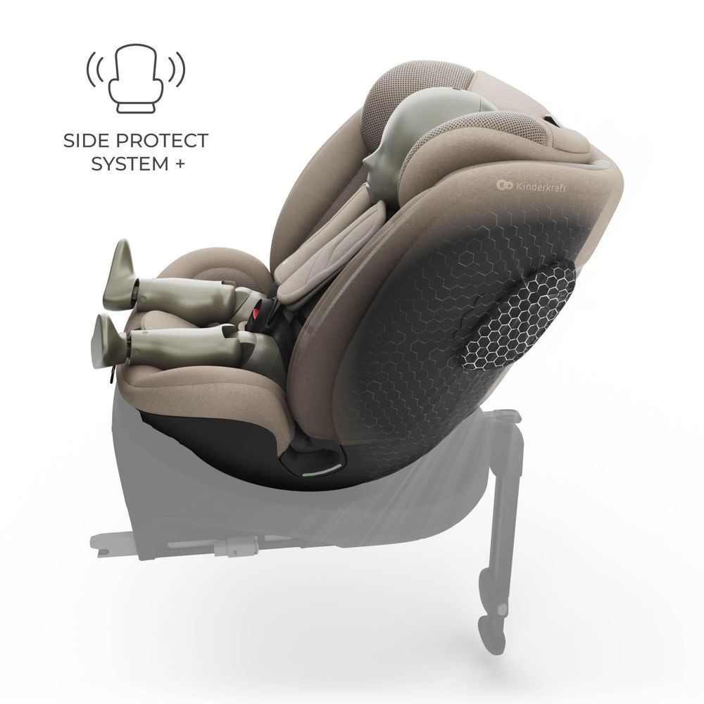 Kinderkraft I-FIX ENDURA SAFE – ISOFIX Kindersitz 61–150 cm, 360° drehbar, SPS+, H-GUARD+, i-Size, Beige