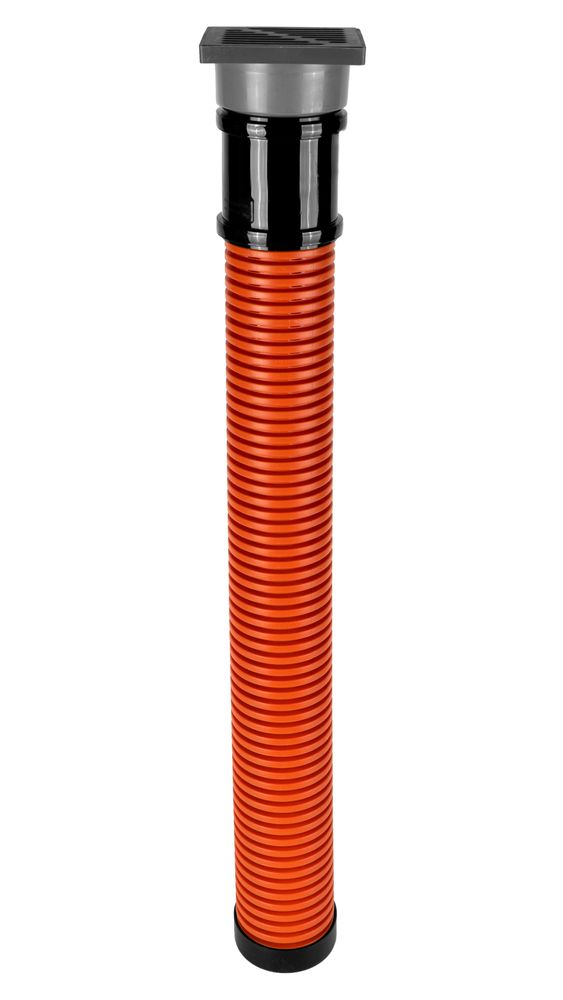 ScarMaxx - Sickerschacht 1m Rohr, DN 110mm - mit Gitter, Löchern und Behälter - Grau