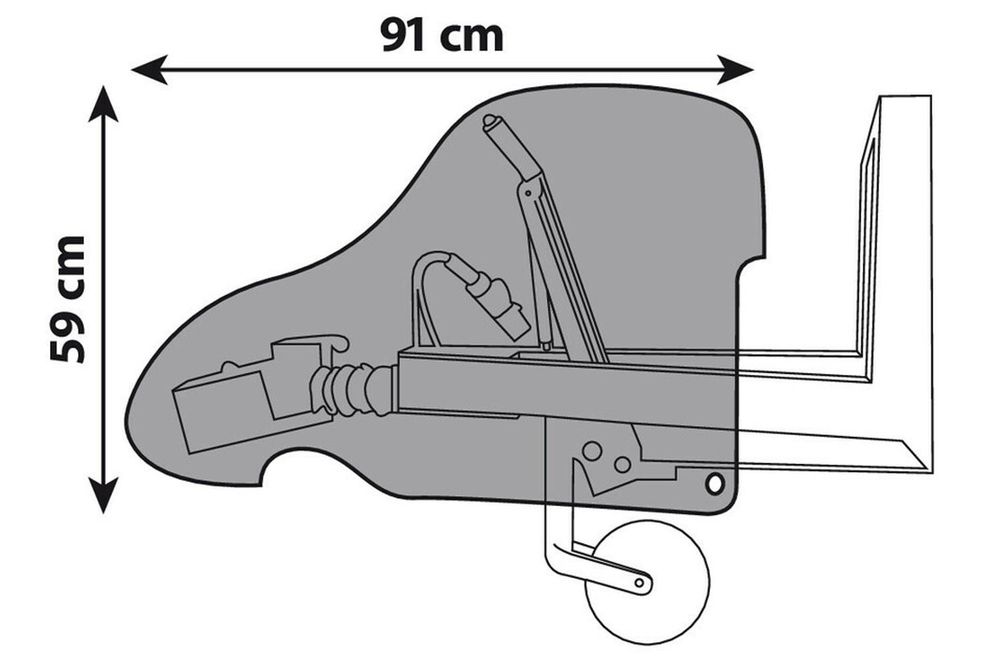 LAMPA Abdeckung für Auflaufeinrichtung, PVC wasserdicht und abwaschbar, Universal Wetterschutz für Deichsel und Kupplung am Anhänger