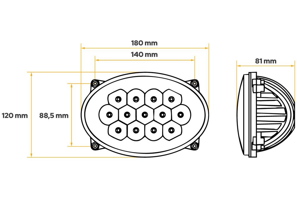 TT Technology LED Arbeitsscheinwerfer 65 W 5200 lm für John Deere Traktoren, Schlepper und Erntemaschinen, H4 Stecker, E9
