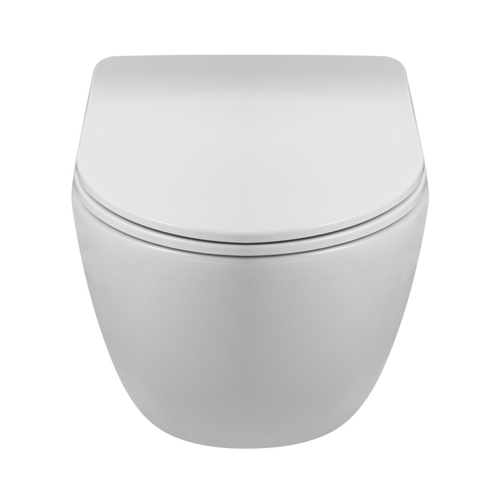 Wand WC mit Tornado-Spülsystem spülrandlos mit WC-Sitz Absenkautomatik – modernes Hänge-WC