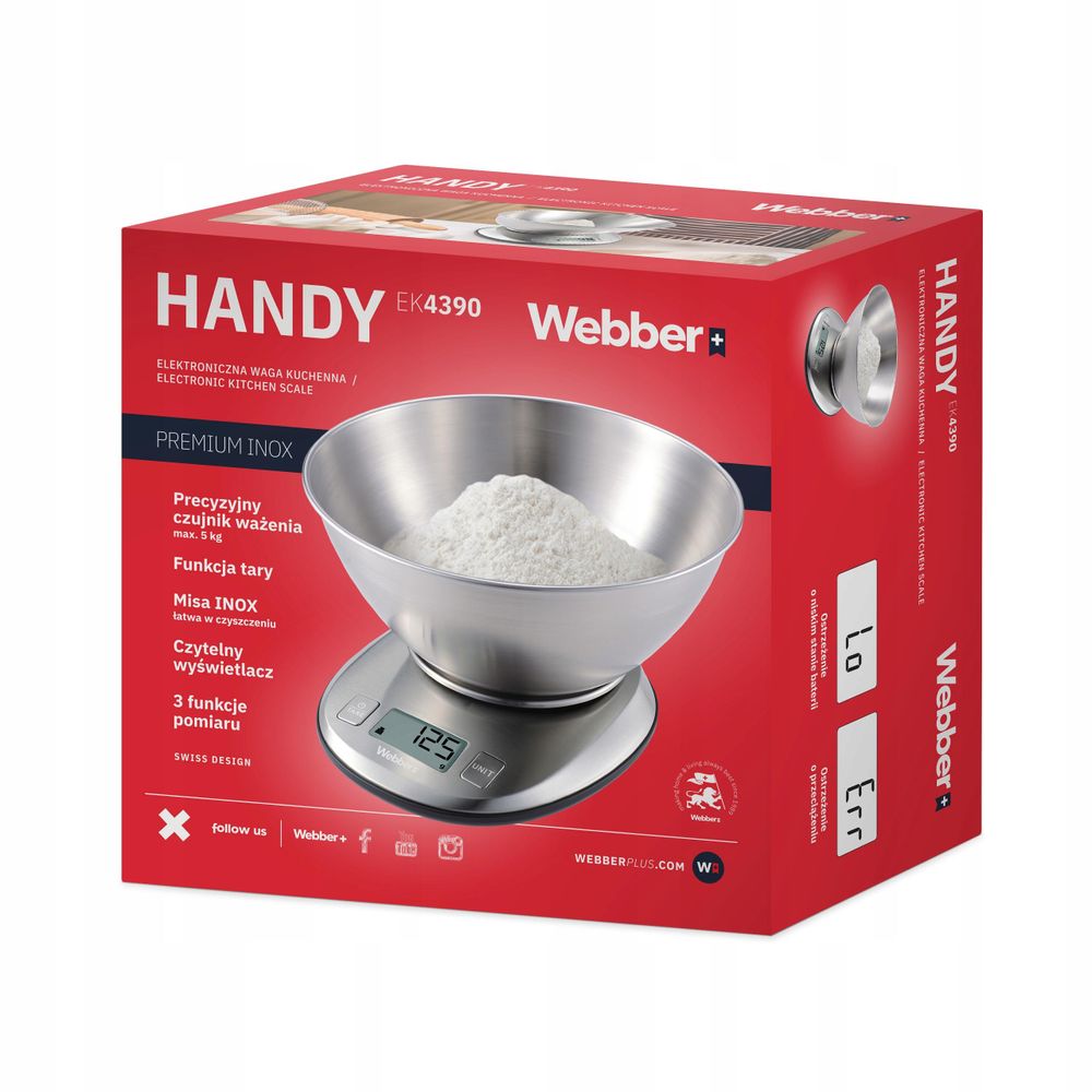 Režimy měření hmotnosti vody a nápoje Webber EK4390