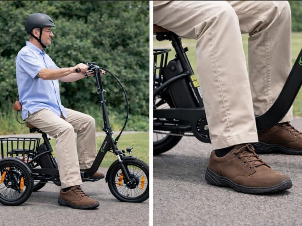 SachsenRAD E-Lastenrad T6S Comfort Air mit tiefem Einstieg, Elektro Dreirad Faltbar, E-Bike Lastenfahrrad klappbar, mit Shimano 7-Gang-Kettenschaltung