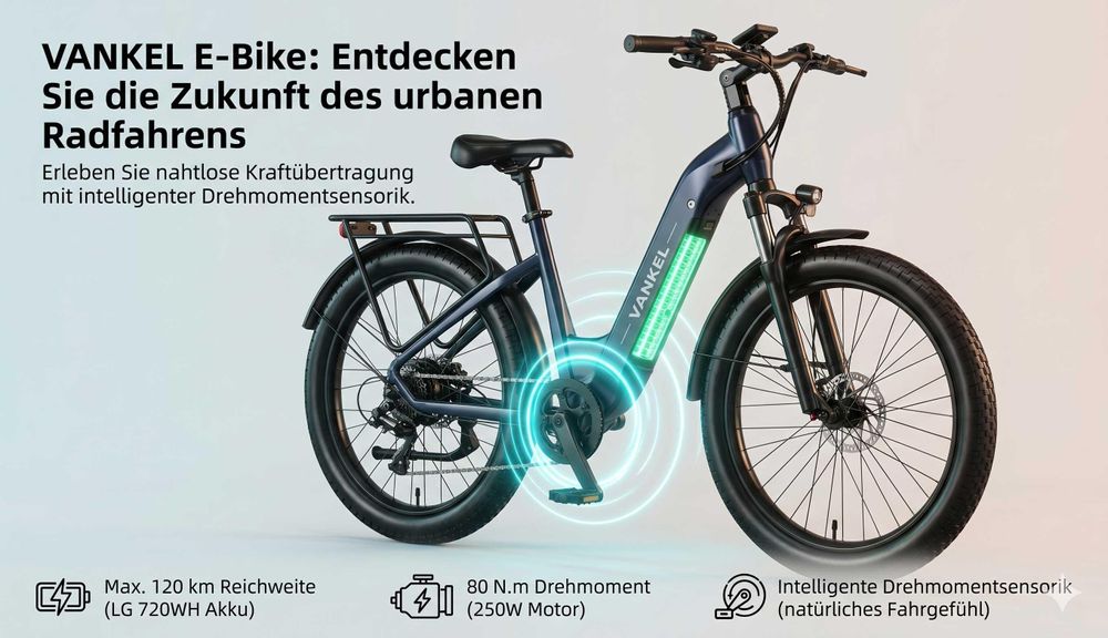 Gunai E-Bike Elektrofahrrad 29 Zoll Citybike Pedelec Damen Herren, 720Wh Akku, 120 km, 250W, 25 km/h, 80 Nm, Shimano 7-Gang, Hydraulikbremsen LCD