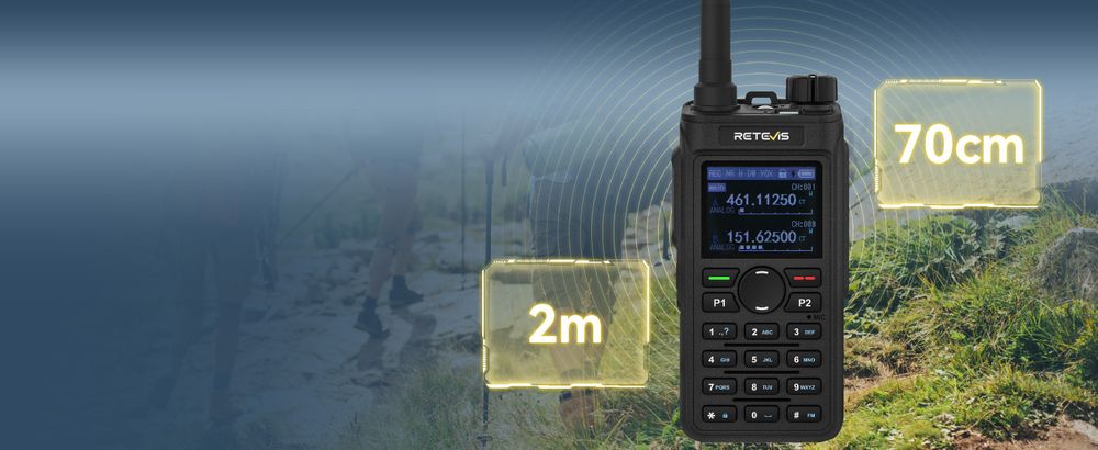 Retevis C62 Funkgeräte Dual Band, Großer Reichweite, UV-Hochleistung, LED-Bildschirm, Geräuschreduzierung, Business Walkie Talkie, für Wandern Camping