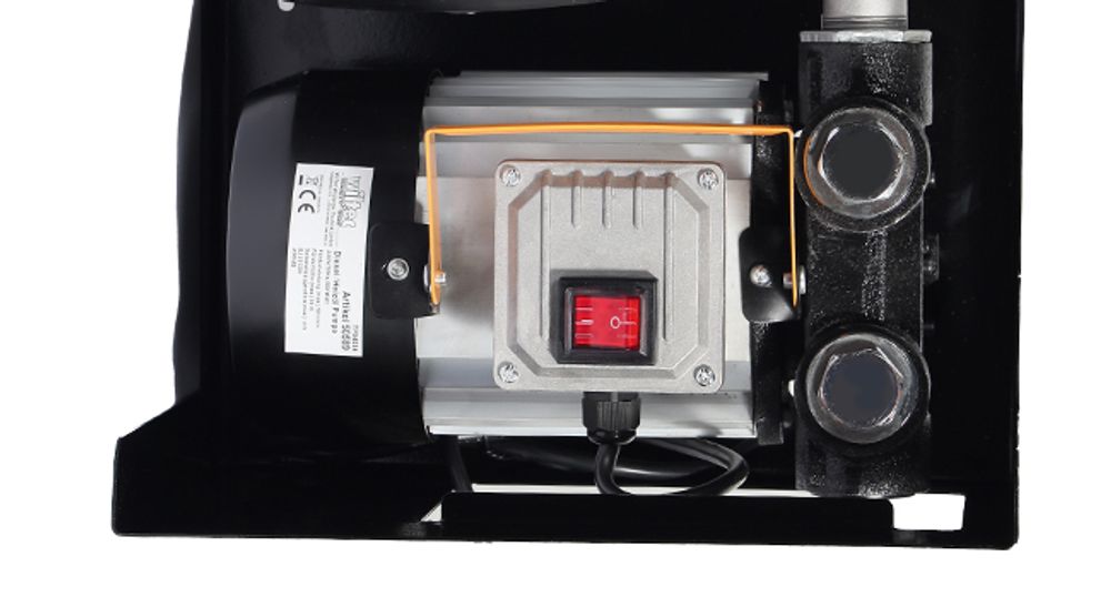 Wiltec Heizöl- und Dieselpumpe 230V/550W 50l/min selbstansaugend Pumpe mit automatischer Pistole, Kraftstoffpumpe, Absaugpumpe