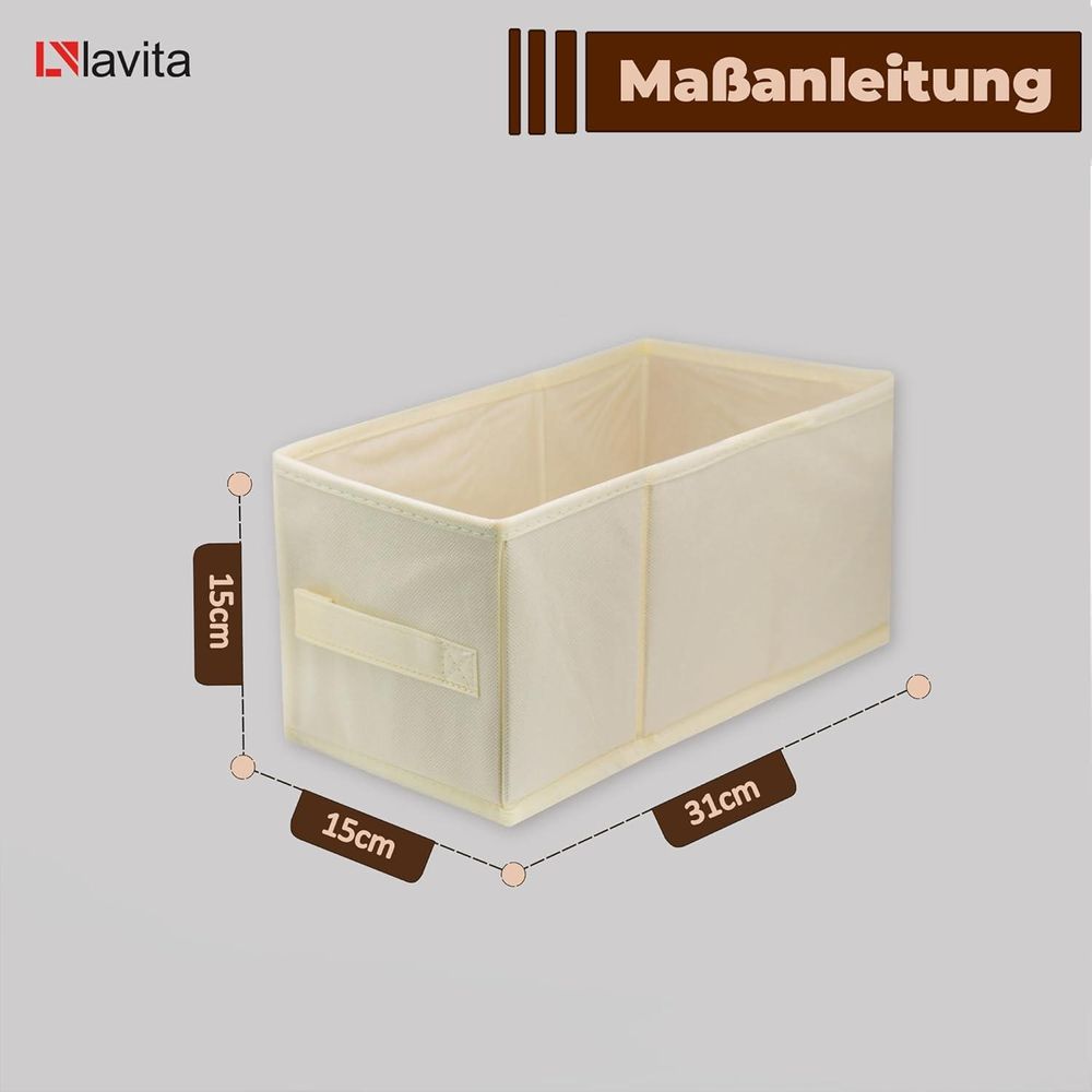 Aufbewahrungsbox LAVITA Elfenbein / Beige 15 x 31 x 15 cm 1 Stück faltbar