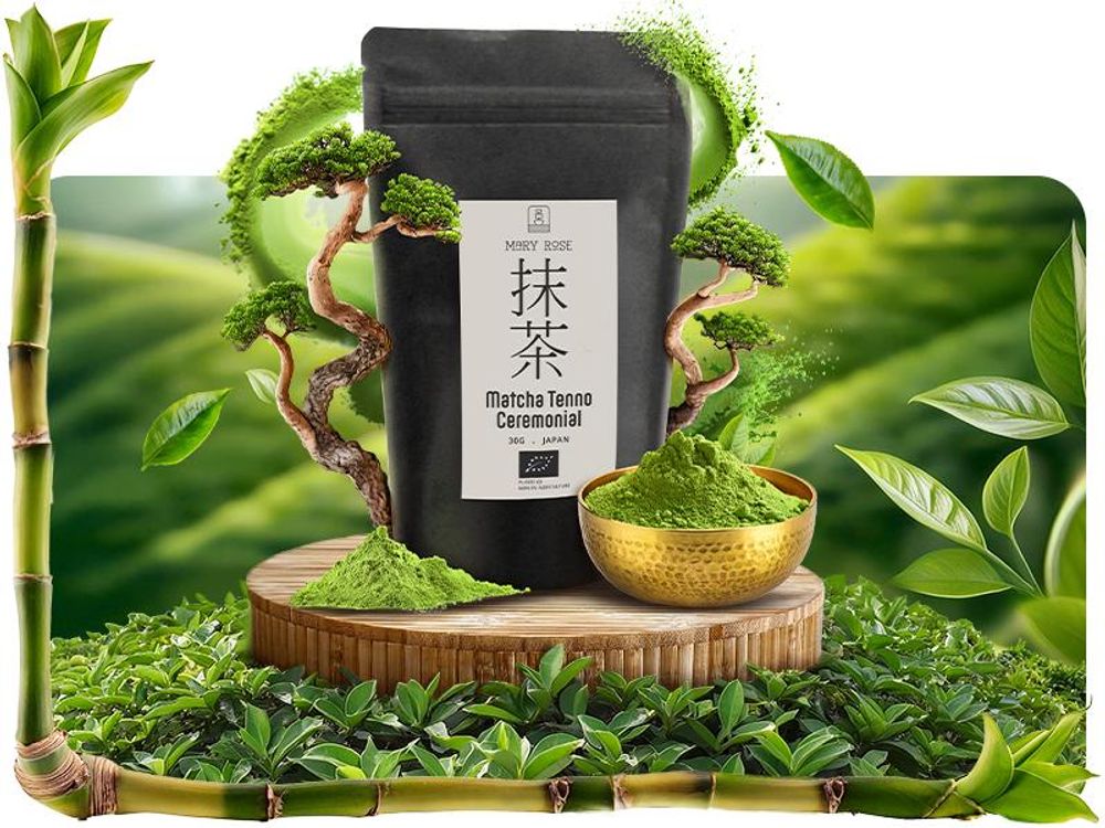 Mary Rose - Matcha Tee Ceremonial Tenno Bio Japan 30g - Hochwertiges Grüner Tee Pulver aus Miyazaki - Mild, Umami - Erste Ernte - Ohne Bitterkeit