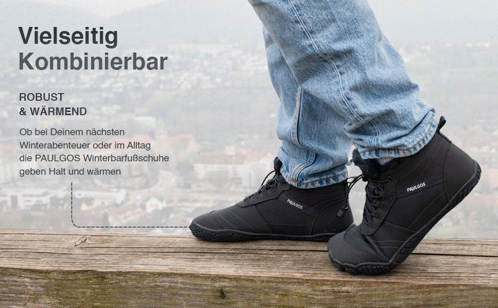 PAULGOS Winterbarfußschuhe, uni, Größe 37-47 in 3 Farben