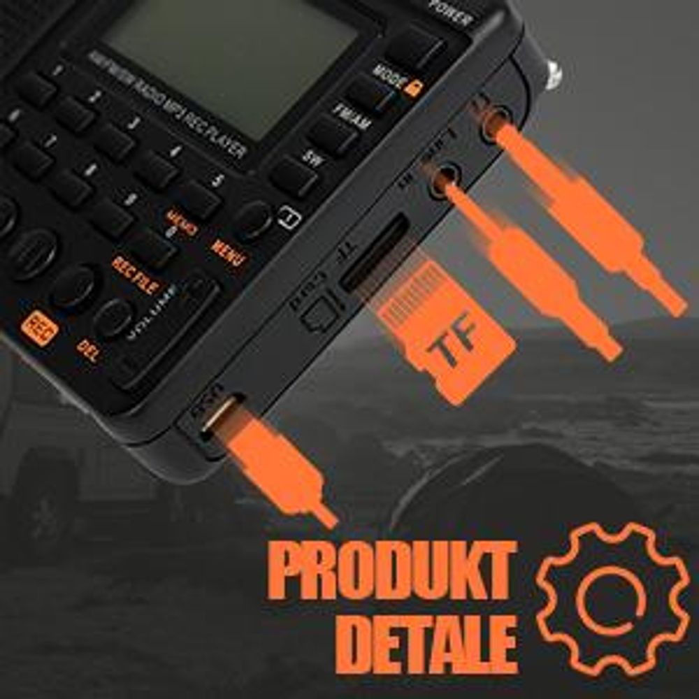 Przenośne radio Retekess V115, radio AM FM SW z akumulatorem 1000 mAh, karta TF 32 GB, prezent świąteczny dla rodziny