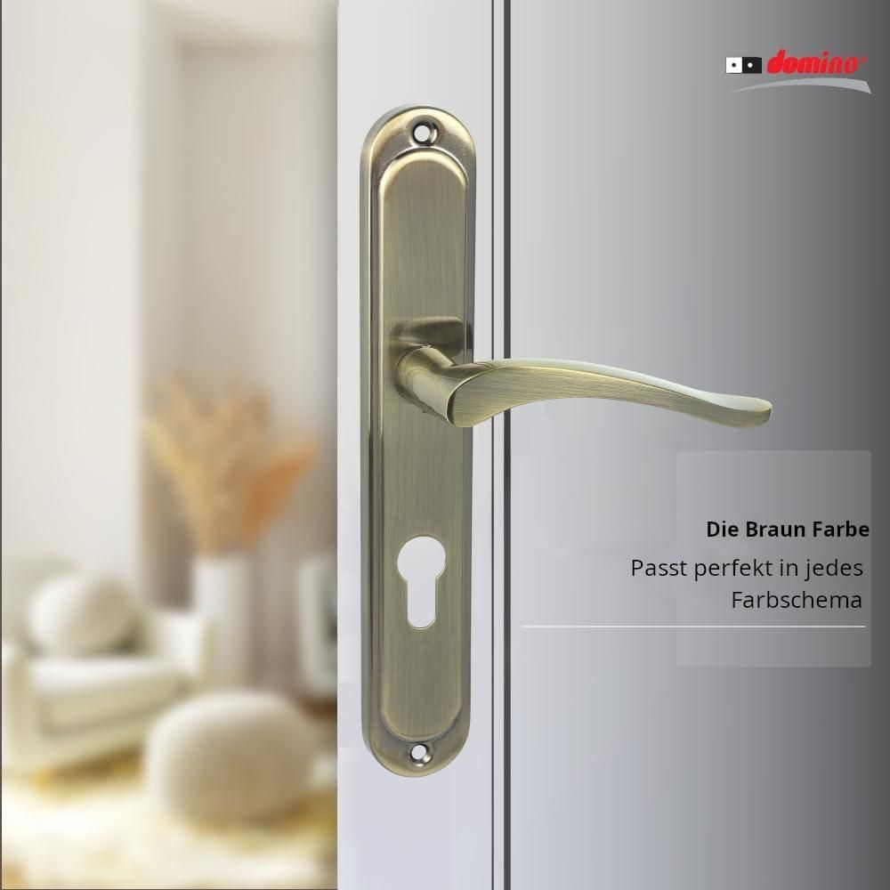 DOMINO Türgriff-Garnitur VITA BB-Buntbart Langschild Chrom glänzend/Nickel
