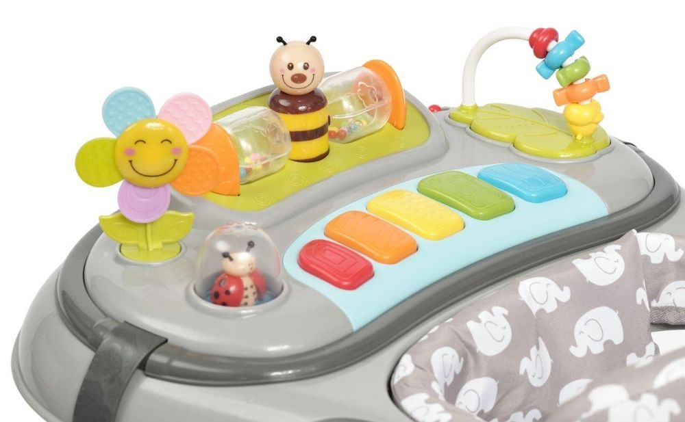BRONEA® 4-in-1 Gehfrei Baby Lauflernwagen Schaukel Lauflernhilfe Babywalker mit Schaukelfunktion, Licht & Musik | Höhenverstellbar & Klappbar - Rosa