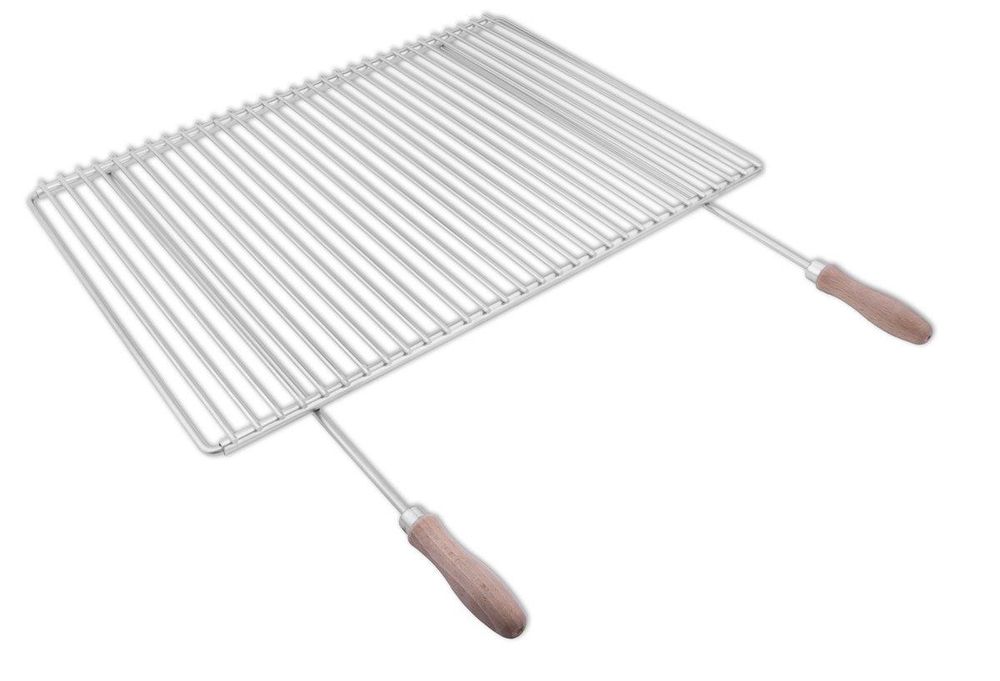 Griglia regolabile in acciaio inox 60–70 × 45 cm con manici in legno – ulteriore vista del prodotto