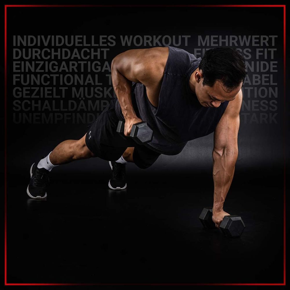 Miweba Sports Hexagon Kurzhantel 2er Set HGH100 | Gusseisen Hantel - Krafttraining - Workout - Fitnesstraining - Gewichte - Gymnastikhanteln (2,5 kg)