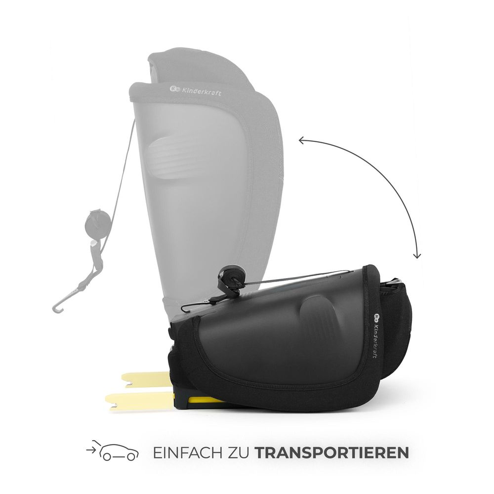 Kinderkraft FIX2GO i-Size – Autokindersitz 76–150 cm – ISOFIX – SAFERIDE SENSOR – H-GUARD+ – EASY GROW – klappbar – AIR FLOW – R129 - Schwarz