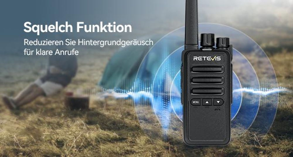 Retevis RT668B Funkgerät, PMR446 Walkie Talkie mit Ohrhörer für Erwachsene, VOX, 16 Kanäle, CTCSS/DCS, für Camping