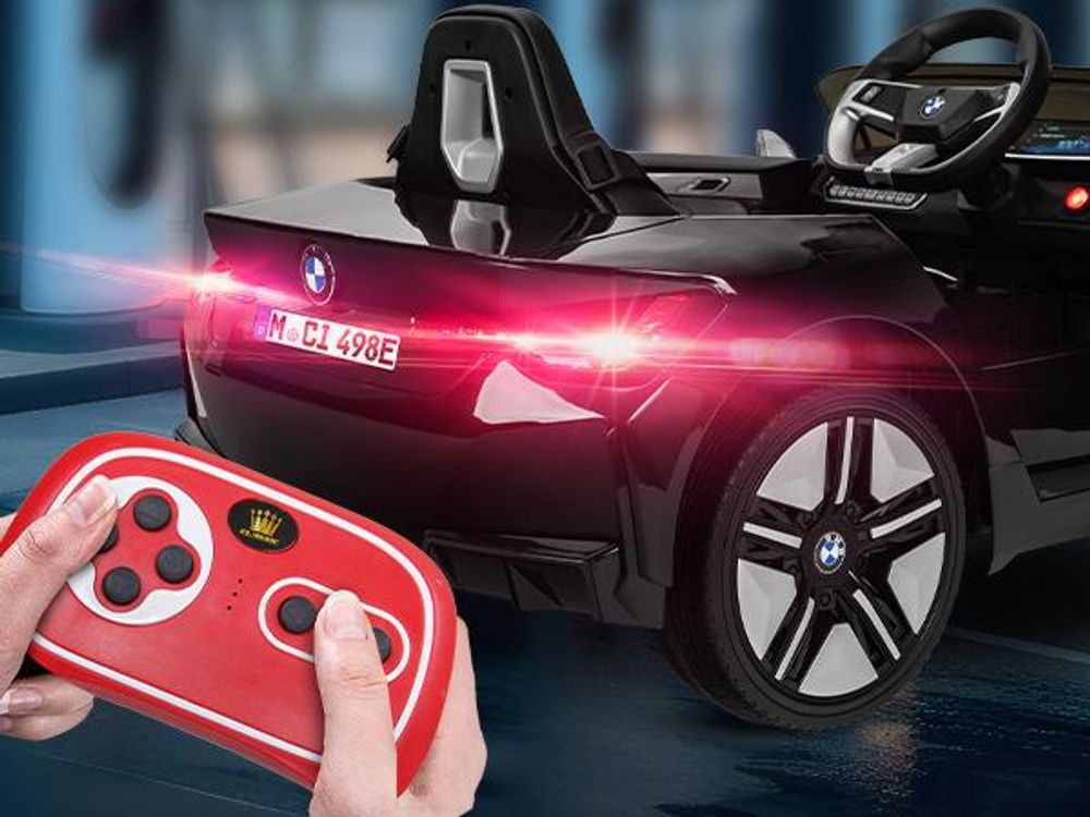 Actionbikes Motors Kinder Elektroauto BMW i4 | Elektro Auto - Fernbedienung - Kinderauto elektrisch - Elektrofahrzeug - Lizensiert - 2,4 Ghz (Schwarz)