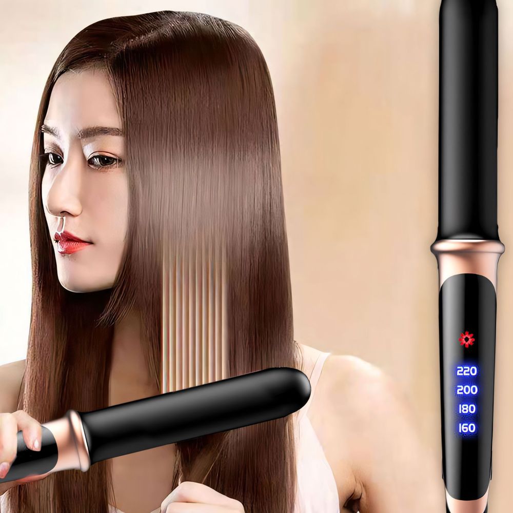 Glätteisen für Locken & Glätten - Einstellbare Temperatur, Keramik Haar Straightener, 2 in 1 Haarglätter 160-220°C 31cm Schwarz Retoo