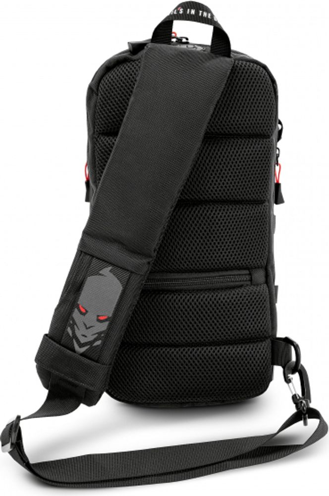 Diablo Umhängetasche Schulterrucksack Brusttasche USB-Anschluss Anti-Diebstahl Zahlenschloss für Reißverschluss 11 Taschen Wasserdicht Farbe: Schwarz
