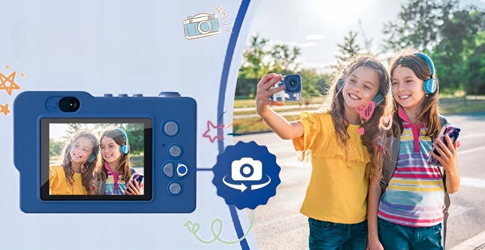 Digitale Kinderkamera 40Mp Selfie-Kamera Spiele + 32Gb Karte