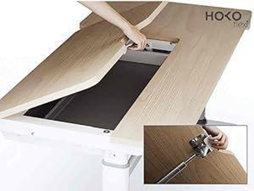 HOKO Kinderschreibtisch-Set höhenverstellbar mit Kinderstuhl, 120x60 cm Arbeitsfläche für Kinder ab 6 Jahren, Holzoptik-Rosa, CELIN & ANKE