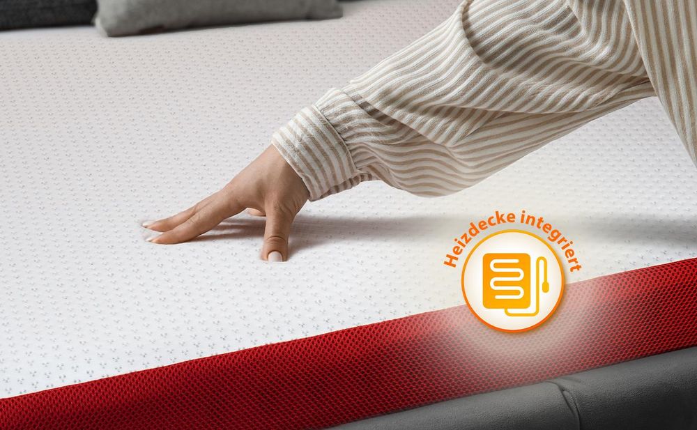 Genius eazzzy Topper Premium Heat Therapy 140x 200x 9cm mit Heizdecke und Memory Schaum  , Bett Boxspringbett Topper