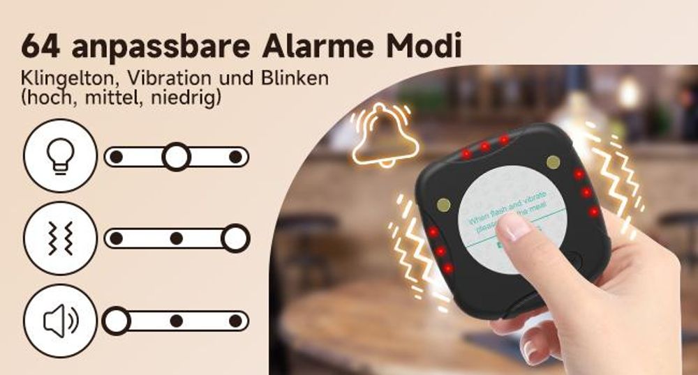 Retekess TD186 Pager 5 stk, Drahtloses Restaurant Pager System, Pager Rufsystem, Coaster-Pager, Funkrufsystem, Gäste-Pager