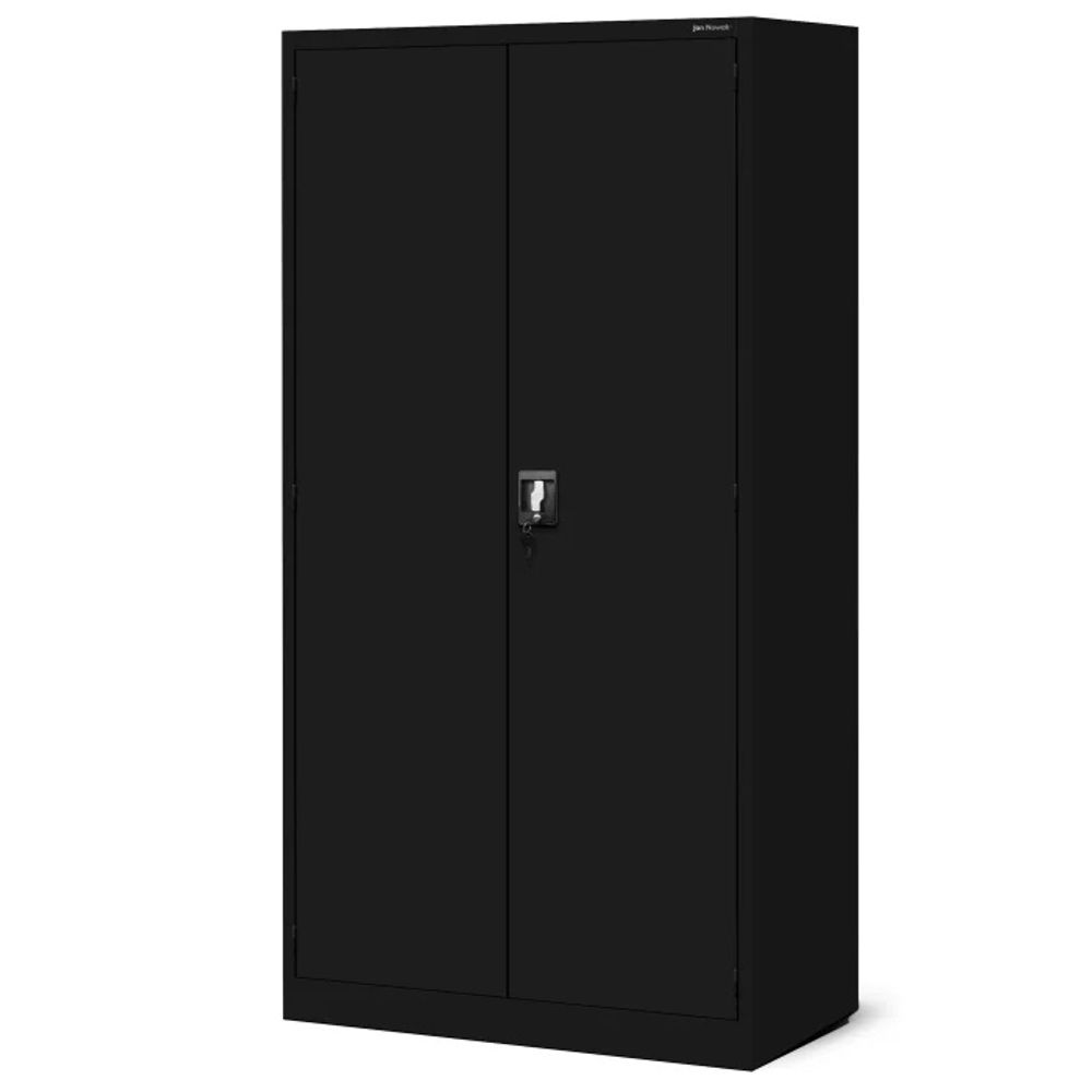 Jan Nowak Werkzeugschrank TC02AM Werkstattschrank mit Schubladen Flügeltüren Metallschrank 3 Fachböden Pulverbeschichtung 185 cm x 92 cm x 50 cm, Farbe: Schwarz