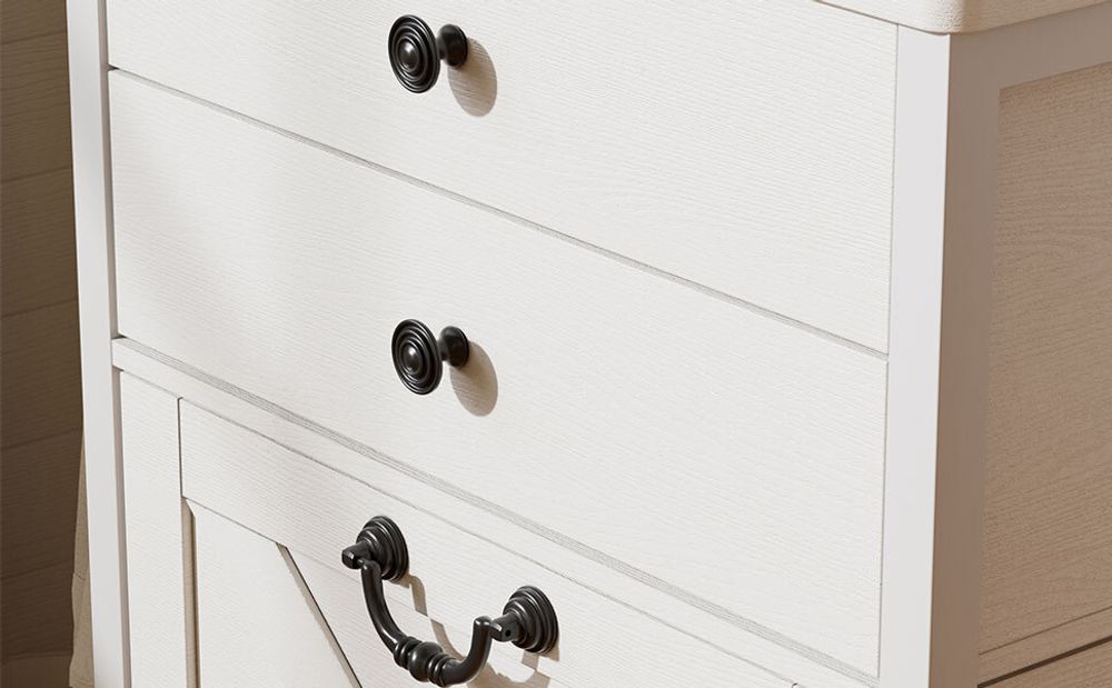 Mini-Backofen/Kühlumbauschrank mit Aufbewahrung, 3-stöckiger Organizer, mit Rollschrank, robuster Kühlschrankständer für Zuhause und Büro, rustikales