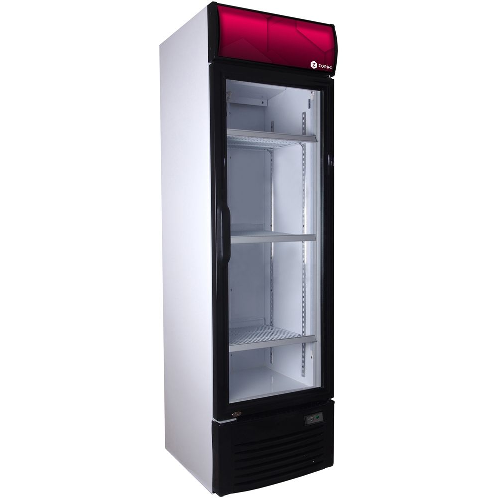 ZORRO Getränkekühlschrank ZK 280 | Weiß/Schwarz | 280 Liter | Glastür