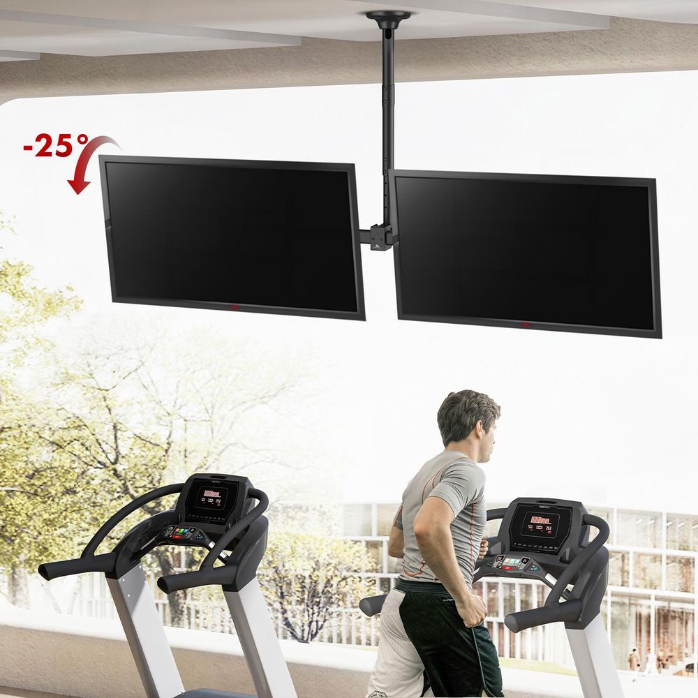 Maclean Deckenhalterung für zwei TV-Geräte max. Belastung 2x40kg 34-60" max VESA 600x400 MC-111 B