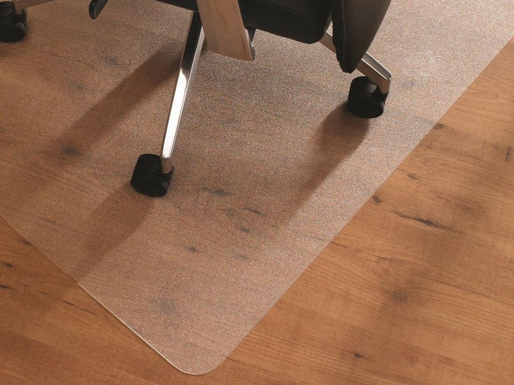 Björn&Schiller Bodenschutzmatte Kratzschutz Schreibtischunterlage, Transparent, Rutschfeste Bürostuhlunterlage, Bodenmatte, Stuhlunterlage, Stärke: 1,5 mm, Größe: 90 x 60 cm