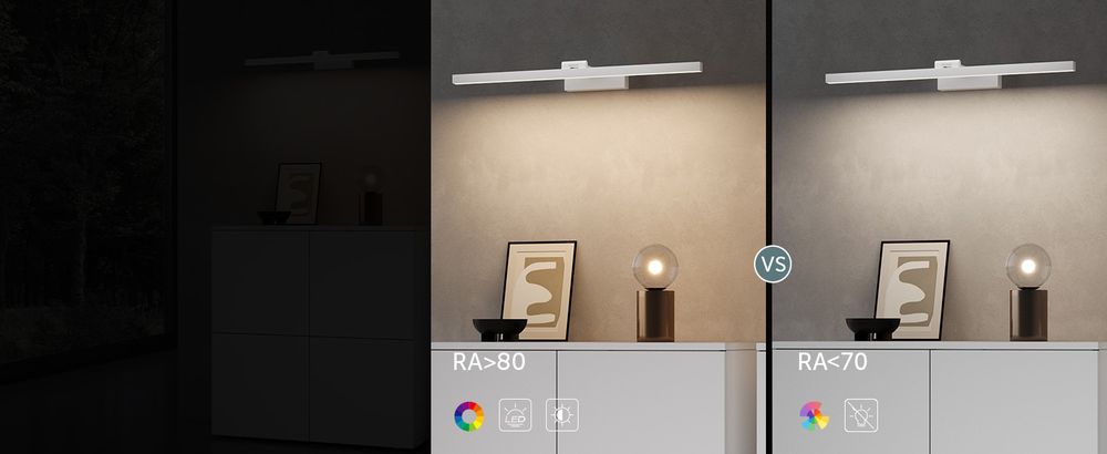 doporro LED Badezimmerleuchte Chrom 60cm - 14W Spiegellampe 4000K (Neutralweiß) - Stylische Wandleuchte für Badbeleuchtung Strahlenschön