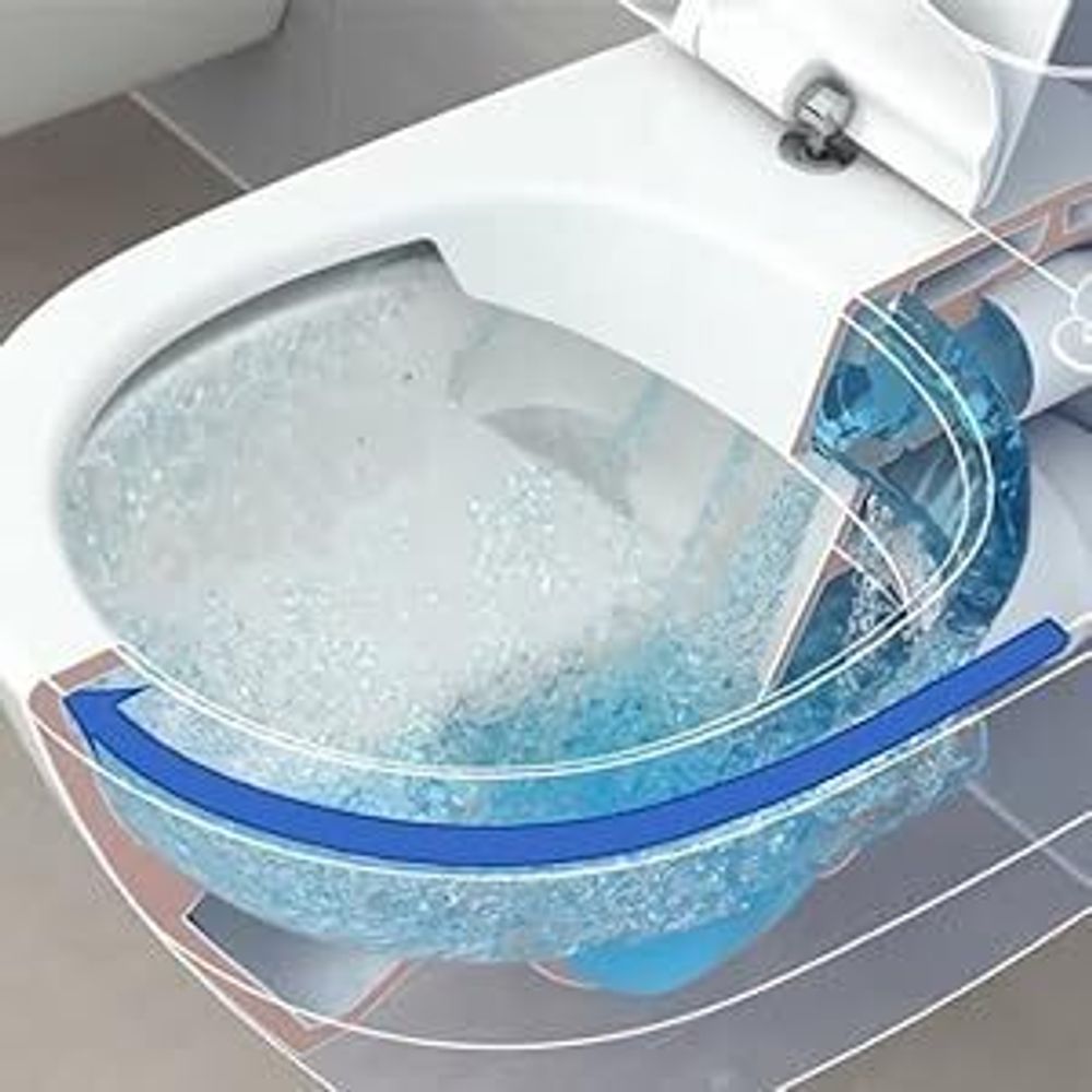 VBChome Hänge-WC Spülrandloses aus Keramik mit Toilettendeckel WC-Sitz aus Duroplast Absenkautomatik Rimless SoftClose-Funktion Tiefspüler Toilette