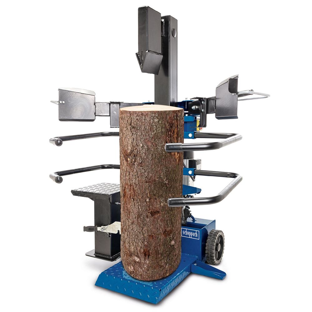 Das Bild zeigt einen stehenden Holzspalter von Scheppach (Compact 8t)